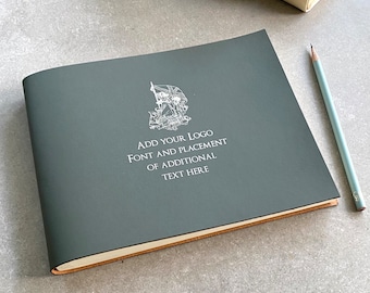 Bespoke Visitor Guest Book Recycled Leather - Add your logo - Choose from 26 colours!