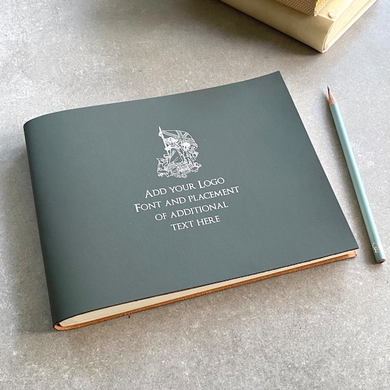 Bespoke Visitor Guest Book Recycled Leather - Add your logo - Choose from 26 colours!