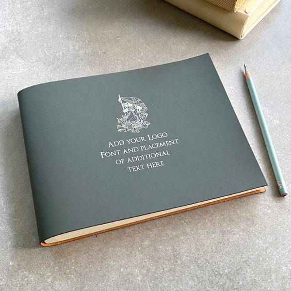 Bespoke Visitor Guest Book Recycled Leather - Add your logo - Choose from 26 colours!