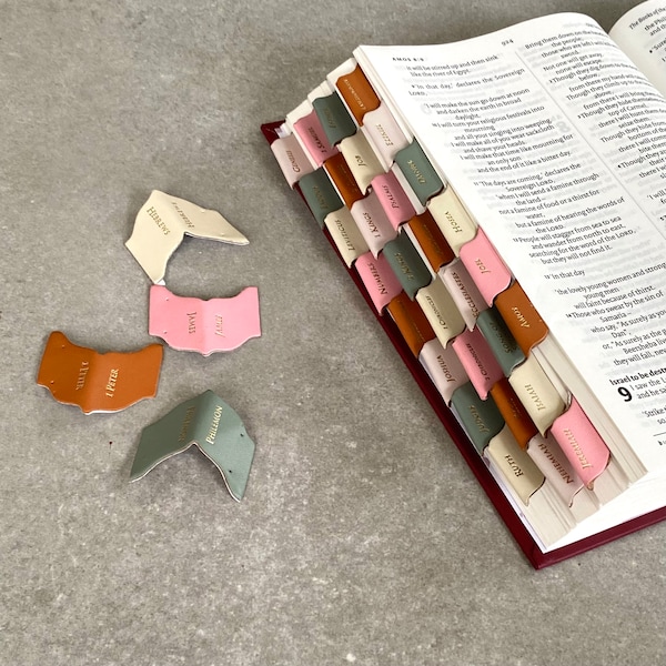 Autocollants adhésifs pour onglet Bible en cuir recyclé Index Étude