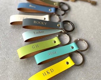 Personalised Bespoke Recycled Leather Keyring Keychain