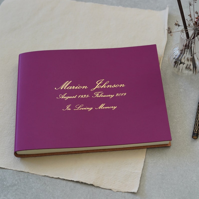 Personalised Leather Condolence Book Etsy