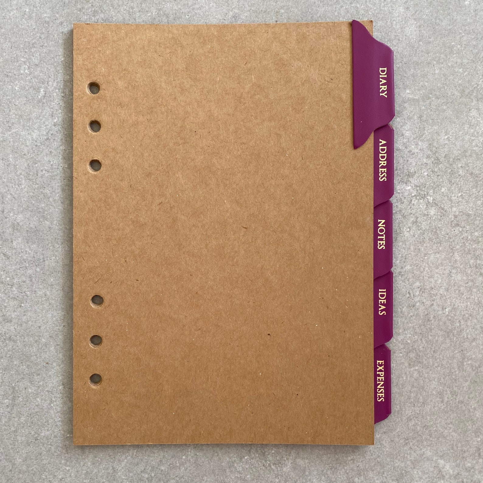 A5 Binder Dividers with Personalised Leather Tabs 6 Holes Etsy