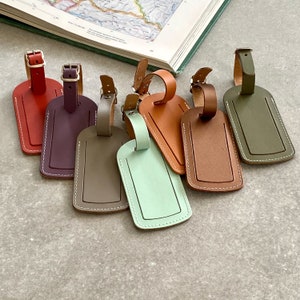 Luggage Tag Recycled Leather add your initials image 6