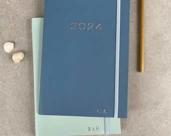 Diary for 2024, Handcrafted from Recycled Leather, Features a Vertical Week-to-View Layout