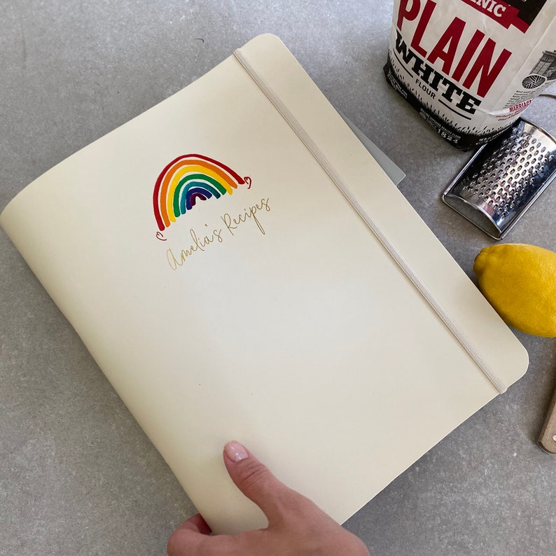 Personalised A4 Recipe Ring Binder Rainbow Hand Foiled Leather Etsy