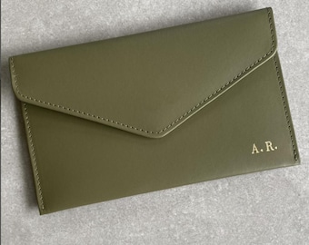 Personalised Recycled Leather Passport Envelope
