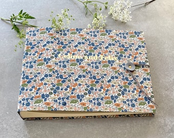 Personalised Floral Liberty Fabric Photo Album Hardback Handcrafted in Range of Fabrics: Large