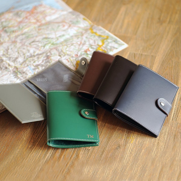 Personalised Passport Cover Recycled Leather - Snap Closure