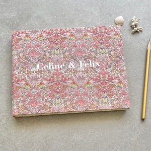 Libro degli ospiti in cotone Liberty Fabric - Possibilità di personalizzazione