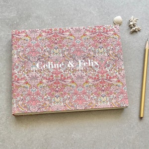 Liberty Fabric Cotton Guest Book Option to Personalise 画像 1