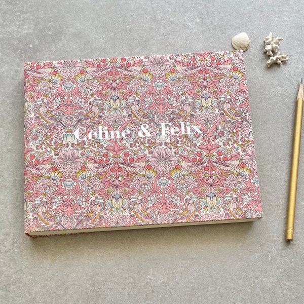 Liberty Fabric Cotton Guest Book - Option to Personalise