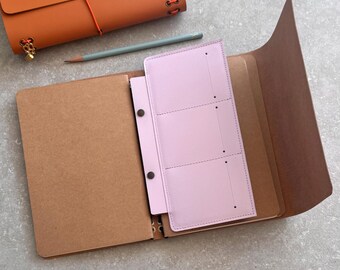 Recycled Leather Card Case For Flip Flap Journal; Available in 26 Vibrant Colours