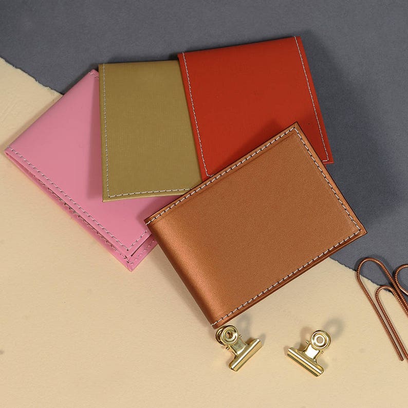 Recycled Leather Travel Card Holder Etsy