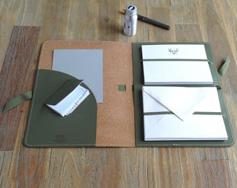 Writing Set Embossed Stag Recycled Leather