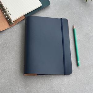 A5 nachfüllbarer Planner, Setzkasten & Stiftehalter aus recyceltem Leder - organisieren und abheften in 25 Farben