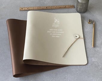 Personalised Logo Ring Binder: Recycled Leather A4/US Letter with Tie