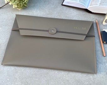 Personalised Recycled Leather A4 Document Envelope