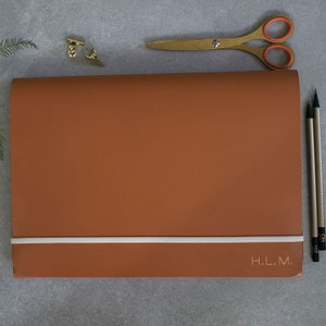 Personalisiertes recyceltes Leder-Portfolio A4