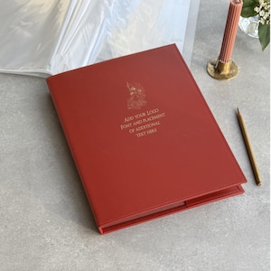 Personalised Recycled Hardback Leather Cover for A4 Display Folder