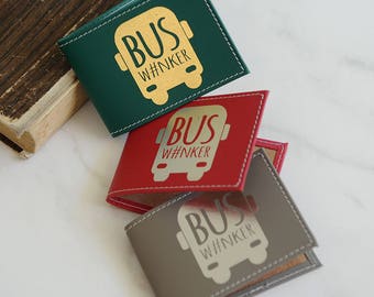 Recycled Leather Bus Card Holder
