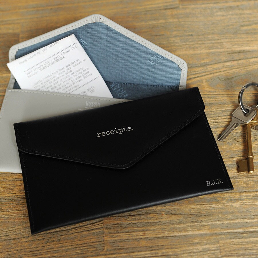 Personalised Receipts Envelope Money and Card Purse Travel Documents Organiser Recycled Leather Etsy