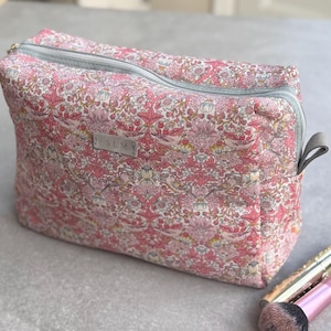 Personalised Large Liberty Fabric Cotton Cosmetic Toiletry Wash Bag