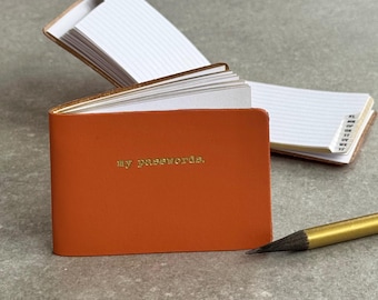 Undercover Recycled Leather Password Book