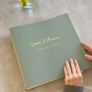 Make It Your Own – Personalised Wedding Photo Guest  Book Album in 28 Recycled Leather Colours