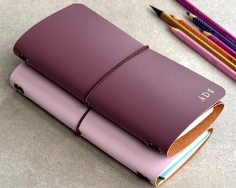 Recycled Leather Flip Flap Journal /Bi Fold Trifold / Hobonichi Weeks Cover - Your Way!