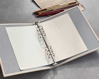 Personalised Recycled Leather A5 Ring Binder 6 Ring Diary/Organiser/Welcome Folder