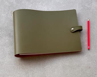 Add Your Logo A4 Recycled Leather Landscape Ring Binder Folder / Tab Fastening