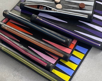 Travel in Style: Personalized Luxury Leather Backgammon Roll - Available in 6 Color Ways