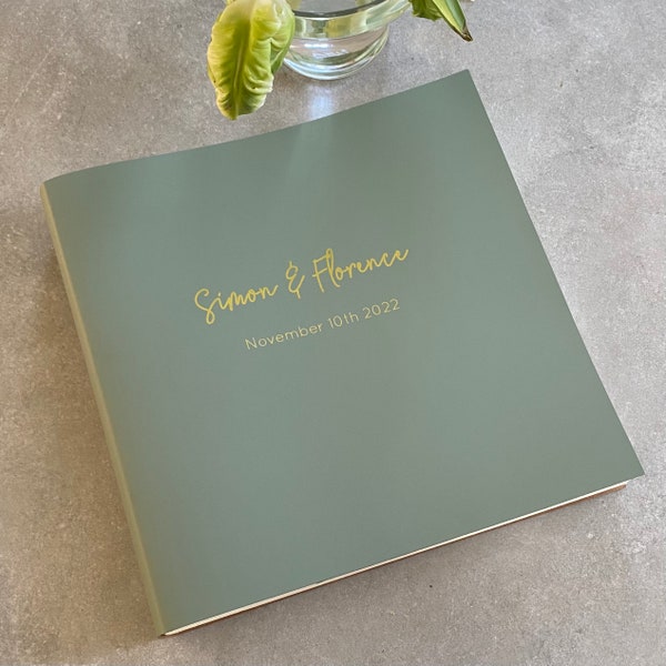 Personalised Jumbo Recycled Leather Wedding Photo Album - Heaps of Colours