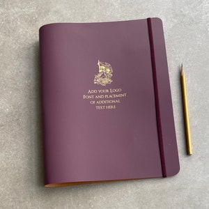 Carpeta con logotipo personalizado, de cuero reciclado, con abrazadera de palanca. Añada su logotipo o diseño. Papel tamaño A4/carta de EE. UU.