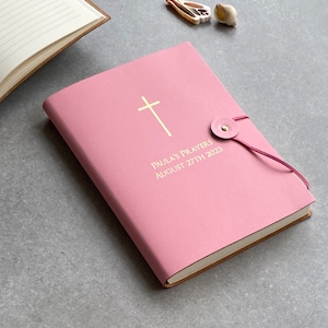 Libro de oración personalizado de cuero reciclado