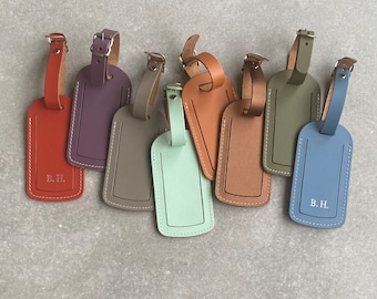 Luggage Tag Recycled Leather Personalised
