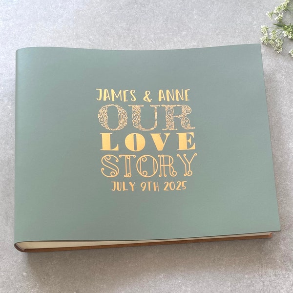 Handmade Large Personalised Photo Album Recycled Leather- In 26 Colours