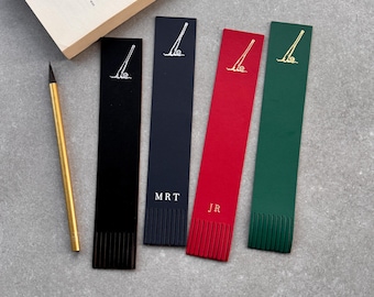 Bespoke Bookmark Recycled Leather with Baseball Motif