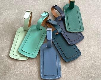 Luggage Tag Recycled Leather add your initials