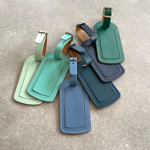 Luggage Tag Recycled Leather add your initials