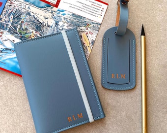 Personalised Leather Passport Holder And Luggage Tag