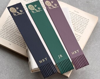 Bespoke Bookmark Recycled Leather with Tennis  Motif