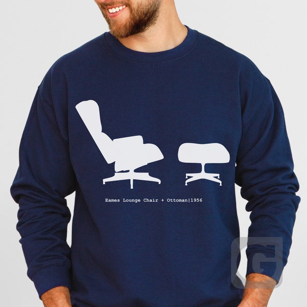 Eames Design sweatshirt | Lounge Chair Art Shirt | Iconic Design garment | Design Furniture sweatshirt | Gift for men