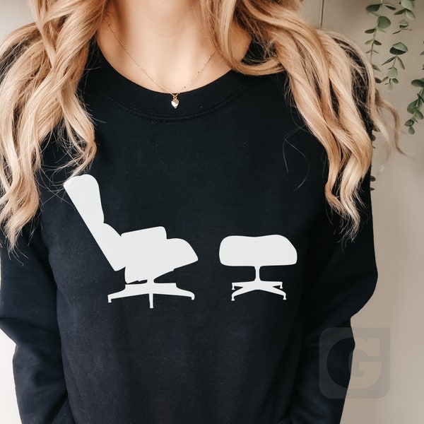 EAMES DESIGN SWEATSHIRT | Lounge Chair Art sweatshirt | Folding Shirt | Montgomery Brawl | Iconic Design Shirt | Comfy garment