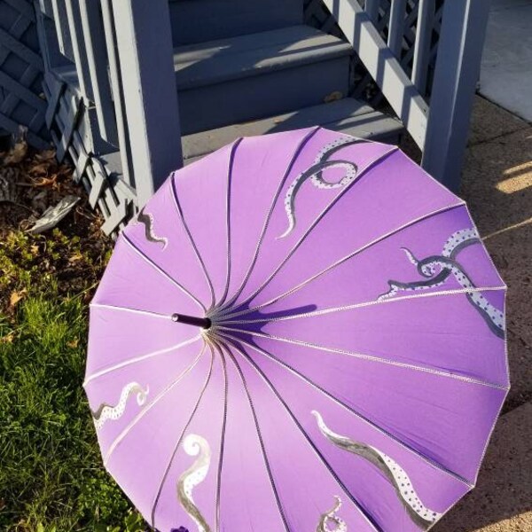 Custom Kraken Tentacle Parasol - Steampunk Blackbeard - Ursula Mermaid Cosplay Accessories - UV Blocking Umbrella - Pagoda Style Parasol