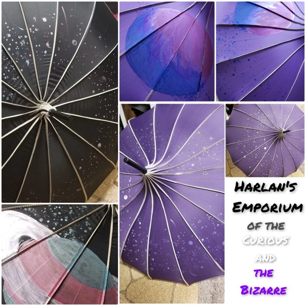 Pride Parasols Made to Order - Rainbow Spiral Galaxy - Custom Flag Colors - Asexual Trans Bi - LGBTQIA+ Aromantic Nebula