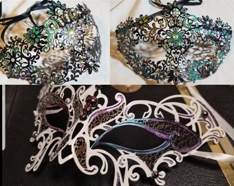 Color-changing Mask for Calypso's Birthday - Ocean Fae Garden Mask - Labyrinth Goblin Masquerade Costume - Renaissance Fairy Princess