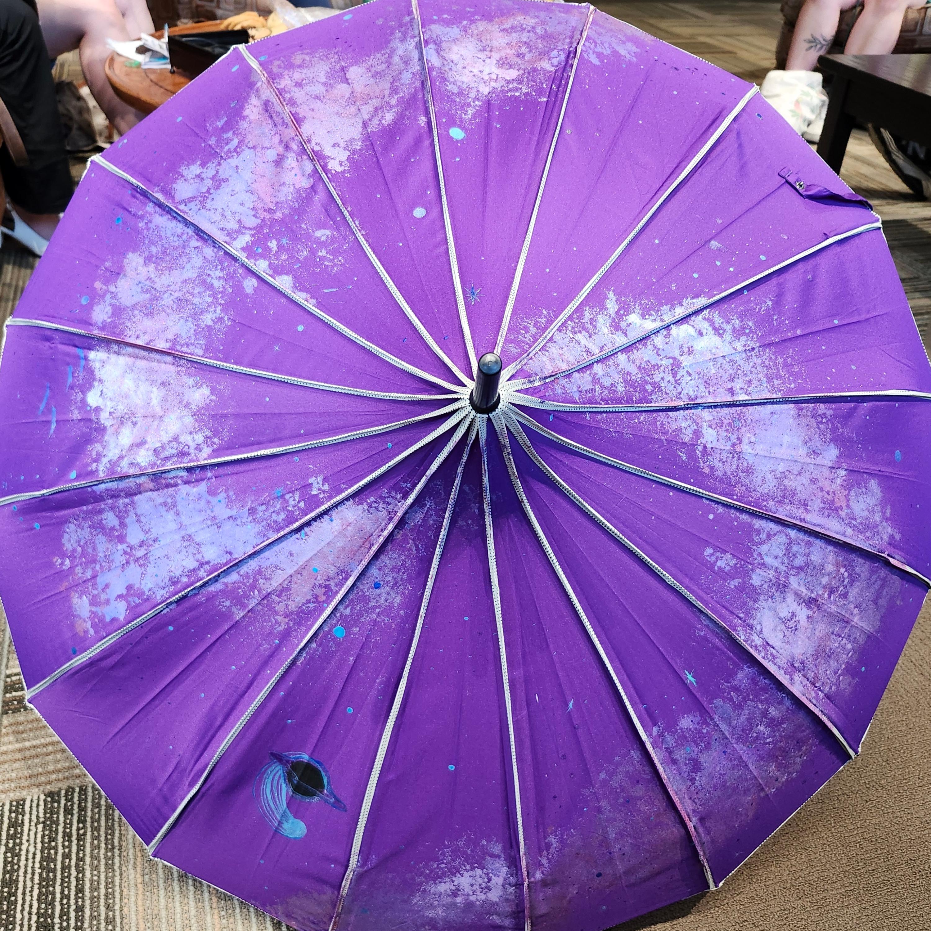 Queer Frontier Custom Pride Parasols - Rainbow Spiral Galaxy Umbrella - Space Ace - Non Binary Nebula - Alphabet Mafia LGBT LGBTQIA