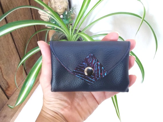 The Customizable Origami Mini Wallet Purse in Blue Imitation